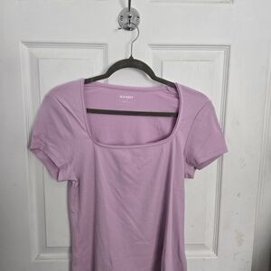 Old Navy Lavender Square Scoop Neck Short Sleeve Tee